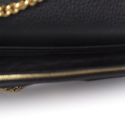 Gucci Calfskin Mini GG Marmont Chain Wallet Black 5 of 10