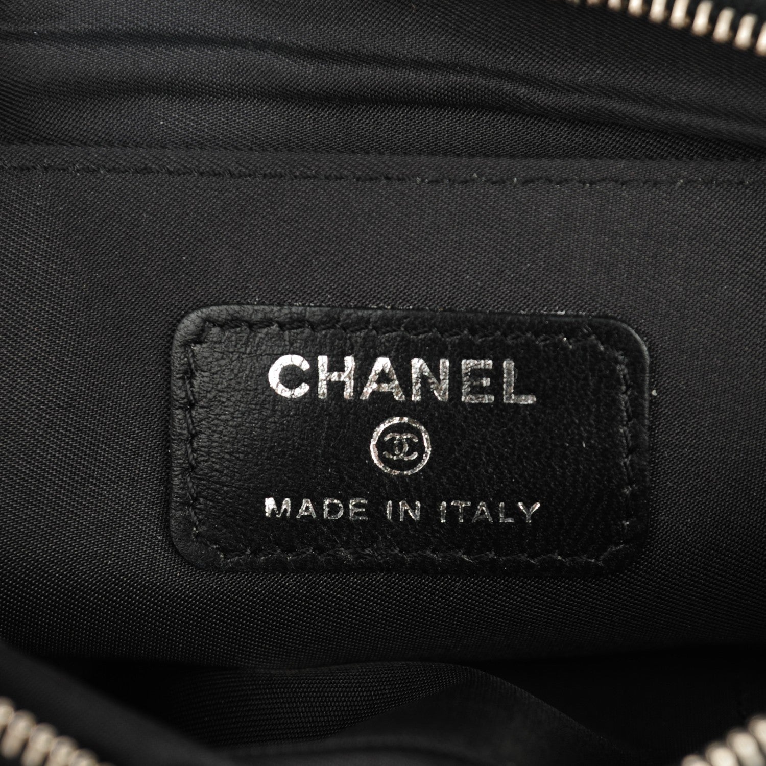 Chanel Coated Canvas Quilted Paris Biarritz Ligne Clutch Black 5 of 7