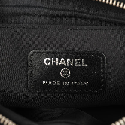 Chanel Coated Canvas Quilted Paris Biarritz Ligne Clutch Black 5 of 7