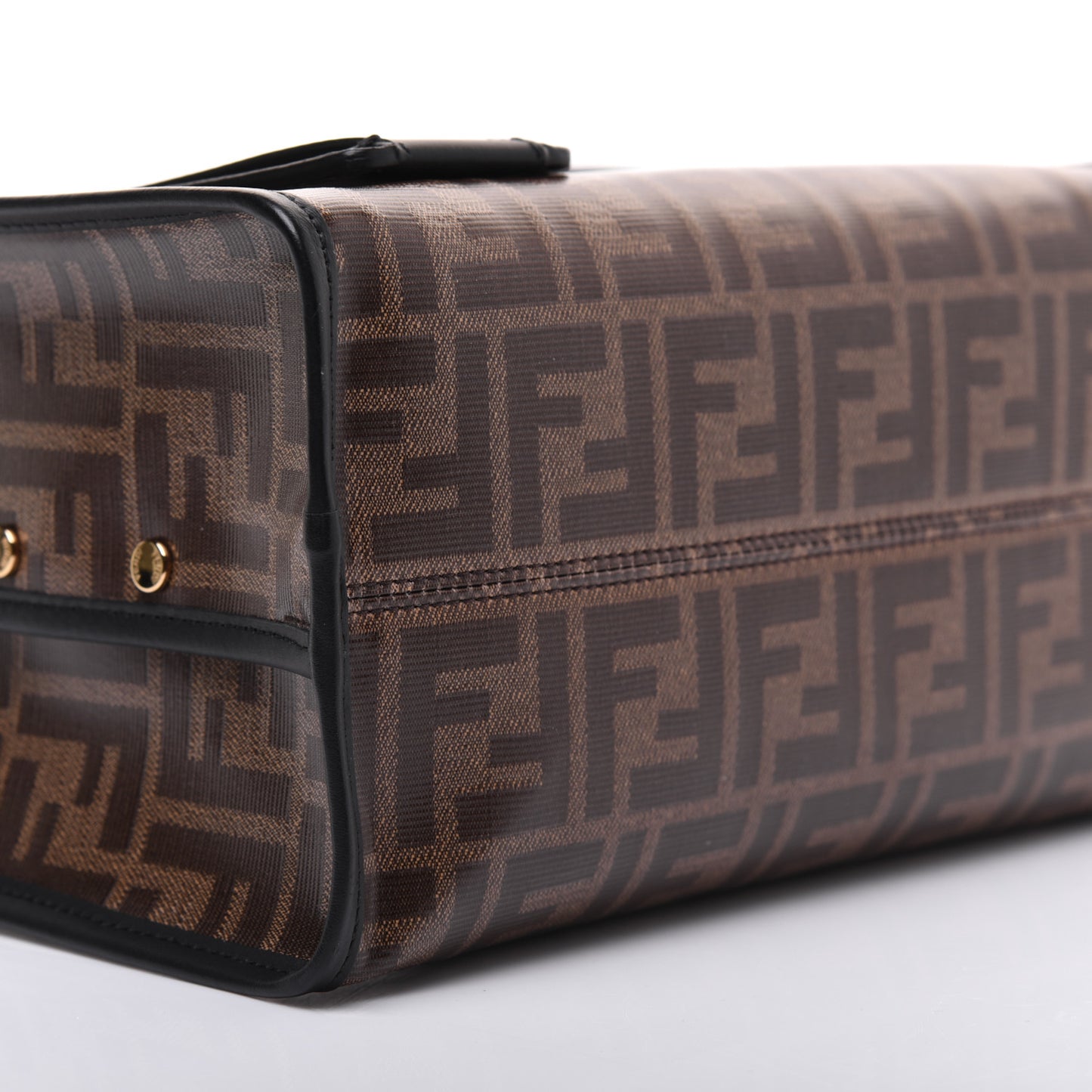 Glazed Fabric Vitello Century FF 1974 Stamp Patch Mini Peekaboo Defender Cover Mogano Panna Black