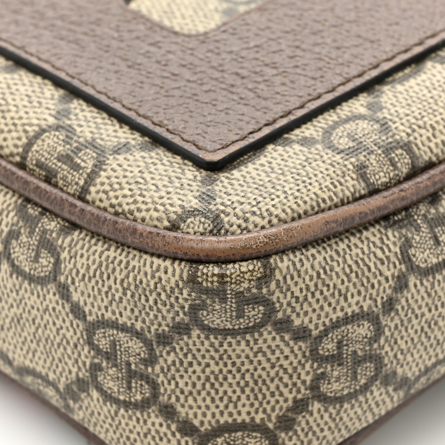 GG Supreme Monogram Web Ophidia Phone Crossbody Bag Beige New Acero