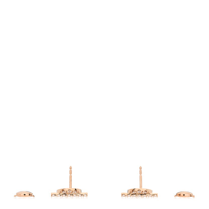 Hermes 18K Rose Gold Diamond Finesse Earrings 3 of 5