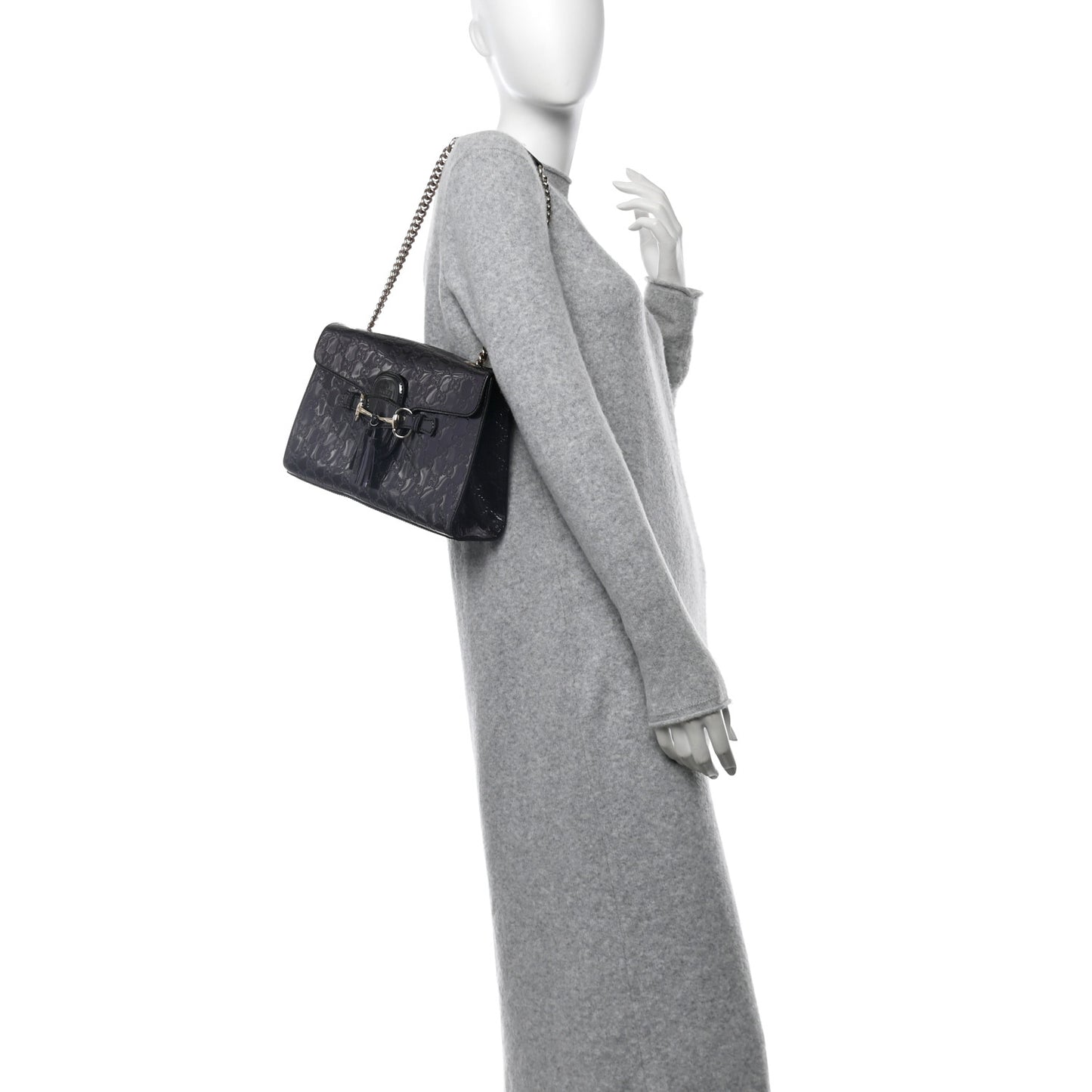 Shine Guccissima Medium Emily Chain Shoulder Bag Melanzana