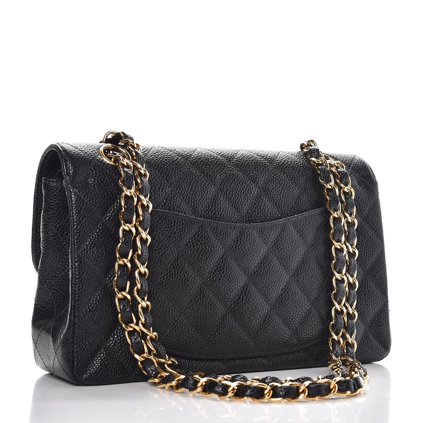 Caviar Quilted Small Double Flap Black