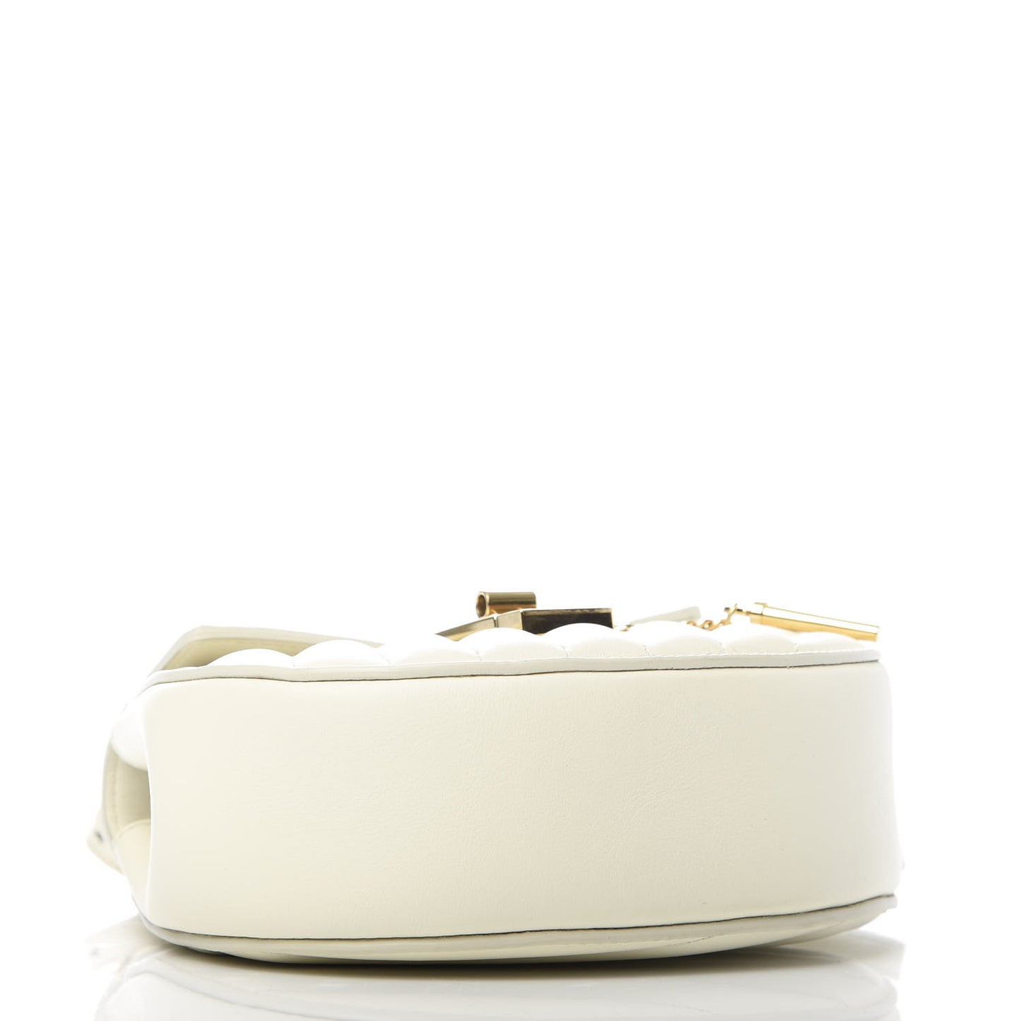 Calfskin Quilted Mini Drew Bijou Shoulder Bag Natural White