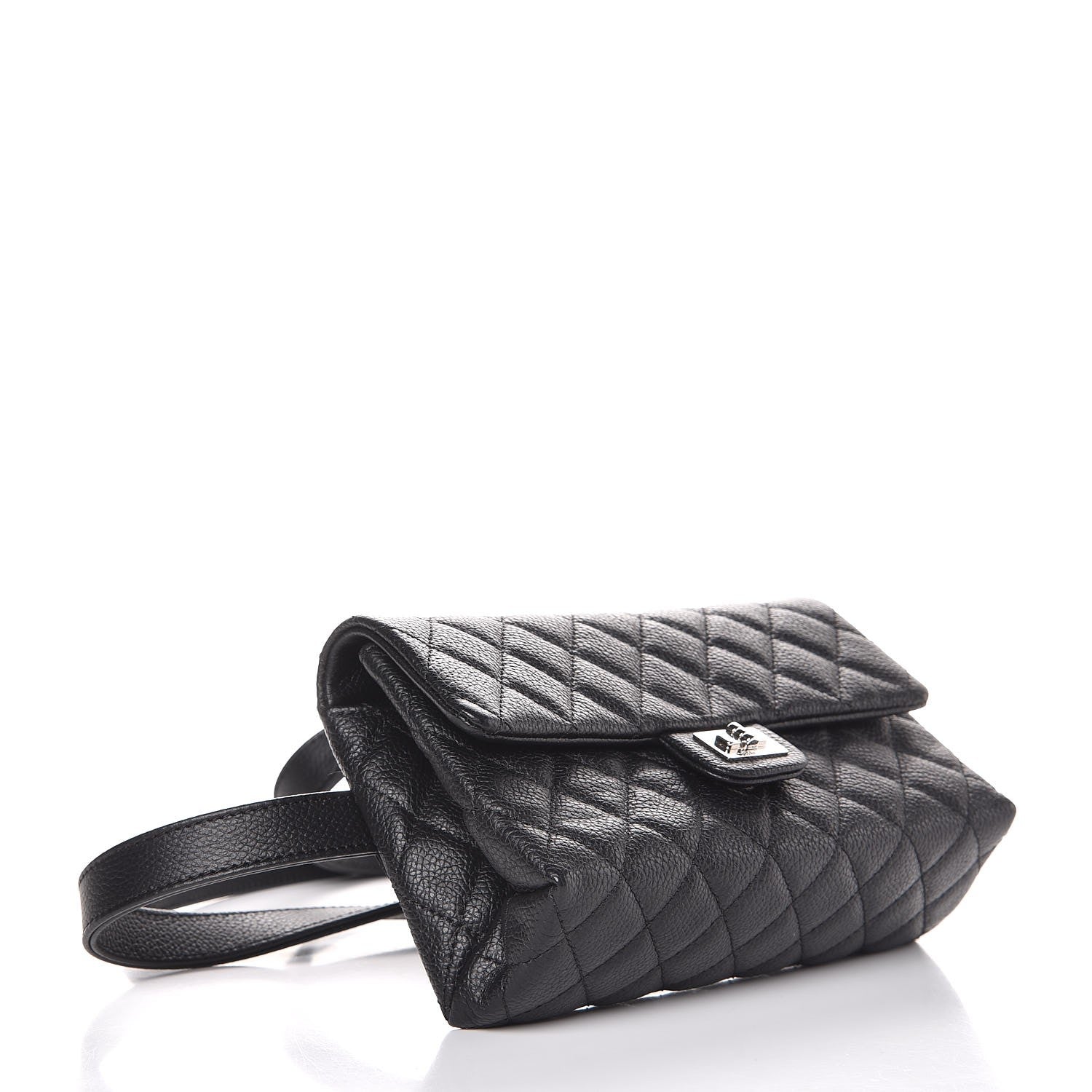Chanel Grained Calfskin Quilted 2.55 Reissue Flap Belt Bag Clutch Black 4 of 7