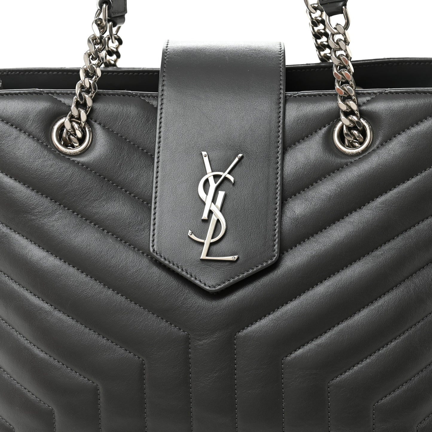 Calfskin Y Quilted Monogram Large Loulou Shopper Storm