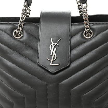 Saint Laurent Calfskin Y Quilted Monogram Large Loulou Shopper Storm 9 of 11
