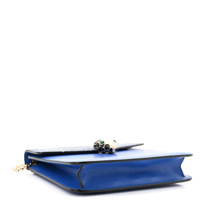 Bulgari Galuchat Calfskin Serpenti Forever Crossbody Bag Blue 9 of 19