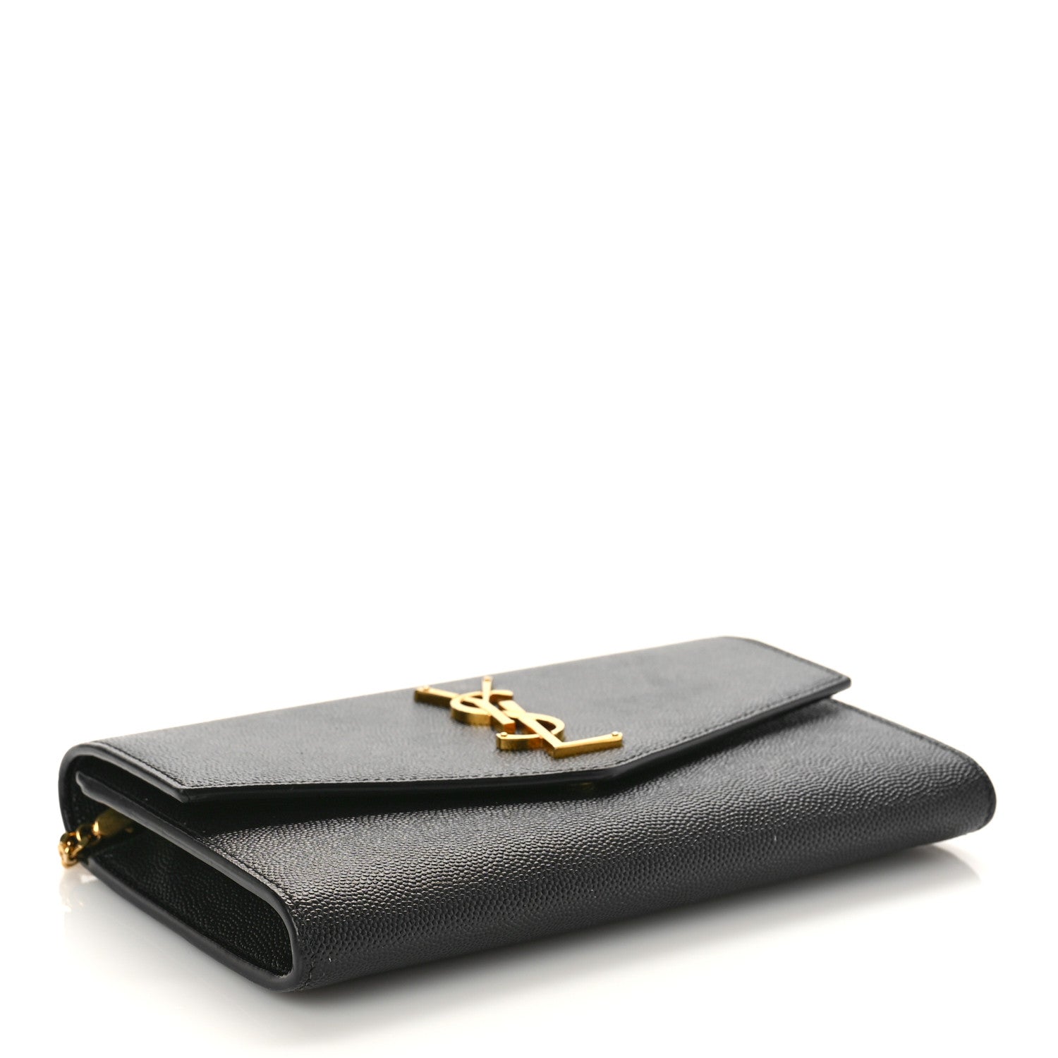 Saint Laurent Grain De Poudre Monogram Uptown Chain Wallet Black 5 of 9