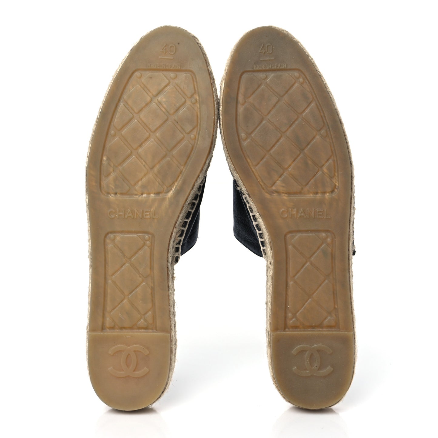 Calfskin CC Espadrille Mules 40 Black