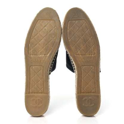Chanel Calfskin CC Espadrille Mules 40 Black 5 of 10