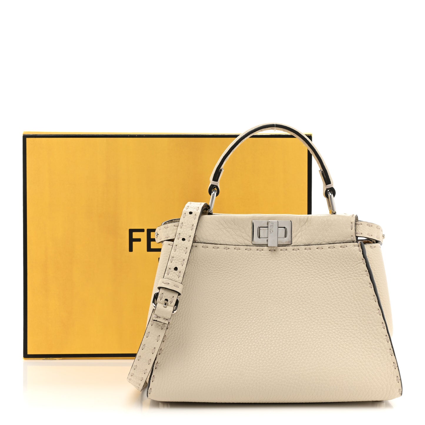 Cuoio Romano Selleria Mini Peekaboo Iconic Satchel Latte
