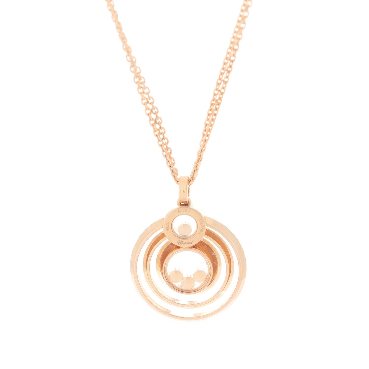 18K Rose Gold Diamond Happy Diamonds Pave Pendant Necklace