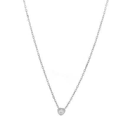 Cartier 18K White Gold Diamond D'Amour Heart Pendant Necklace 1 of 4