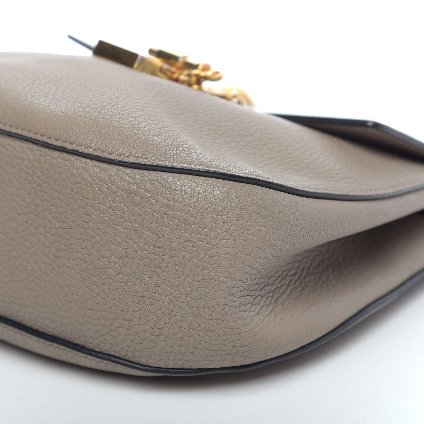 Grained Lambskin Drew Shoulder Bag Motty Grey