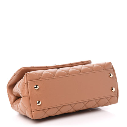 Chanel Caviar Quilted Lizard Embossed Mini Coco Handle Flap Brown 4 of 11