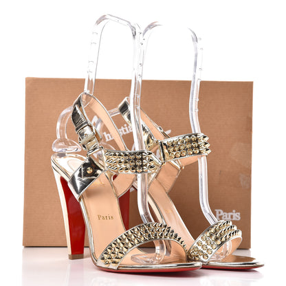 Christian Louboutin Specchio Bikee Bike 100 Sandals 41 Light Gold 13 of 13