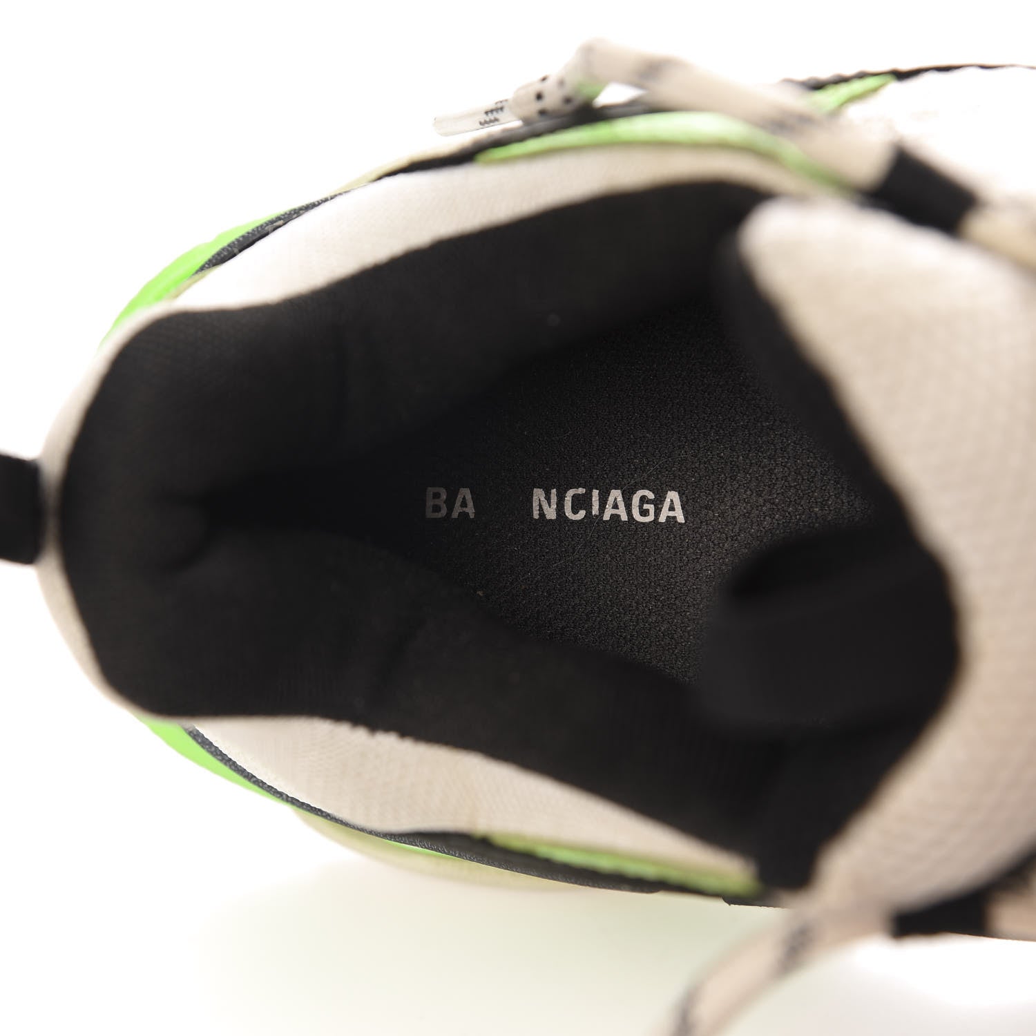 Balenciaga Fabric Mesh Womens Triple S Sneakers 39 White Green Fluo Black 6 of 11