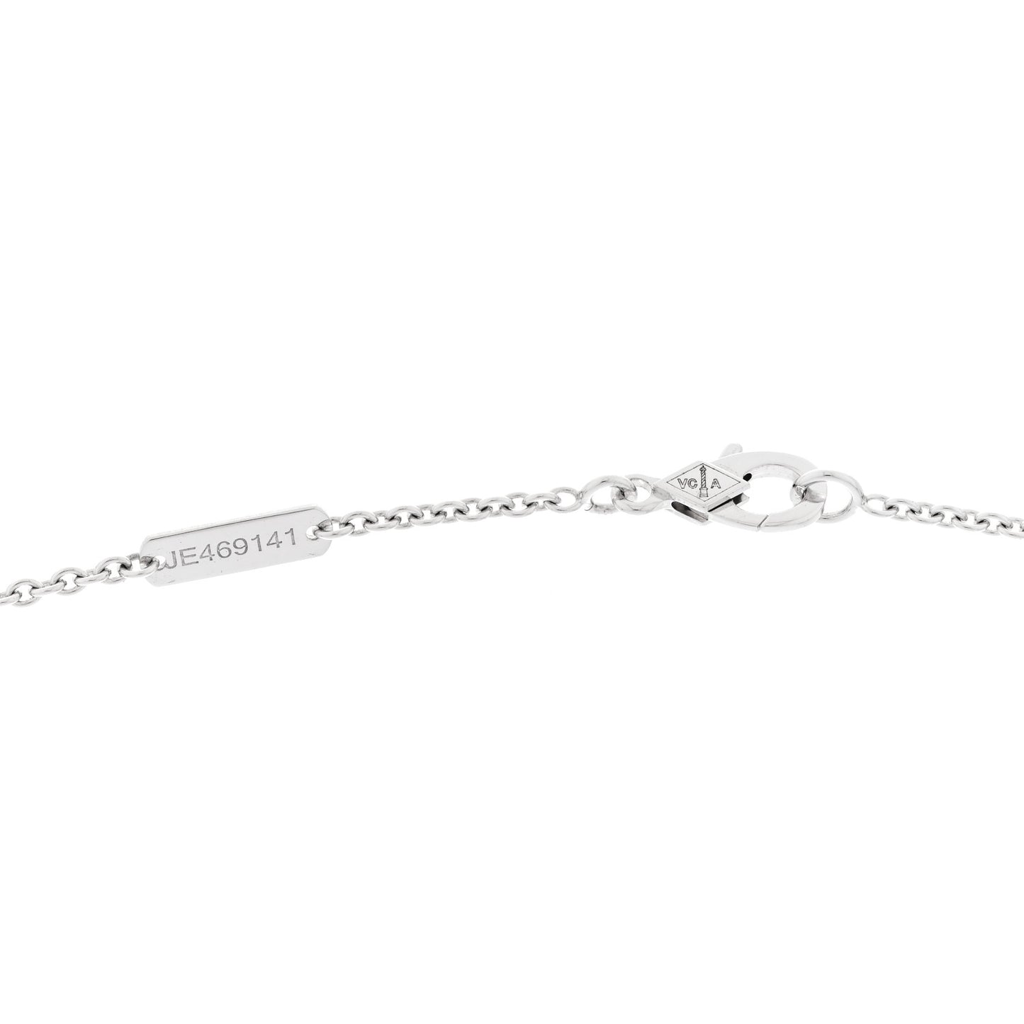 18K White Gold Diamond Pure Alhambra Pendant Necklace