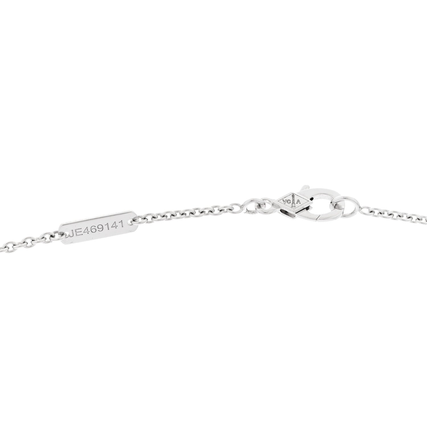 Van Cleef & Arpels 18K White Gold Diamond Pure Alhambra Pendant Necklace 4 of 6