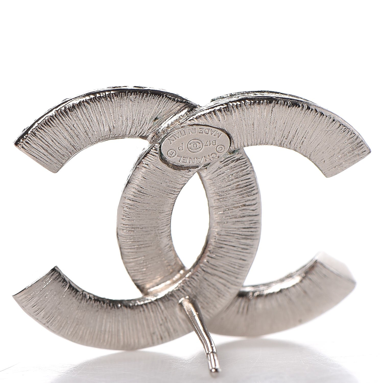 Chanel Crystal CC Earrings Silver Black 4 of 6