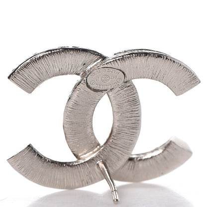 Chanel Crystal CC Earrings Silver Black 4 of 6