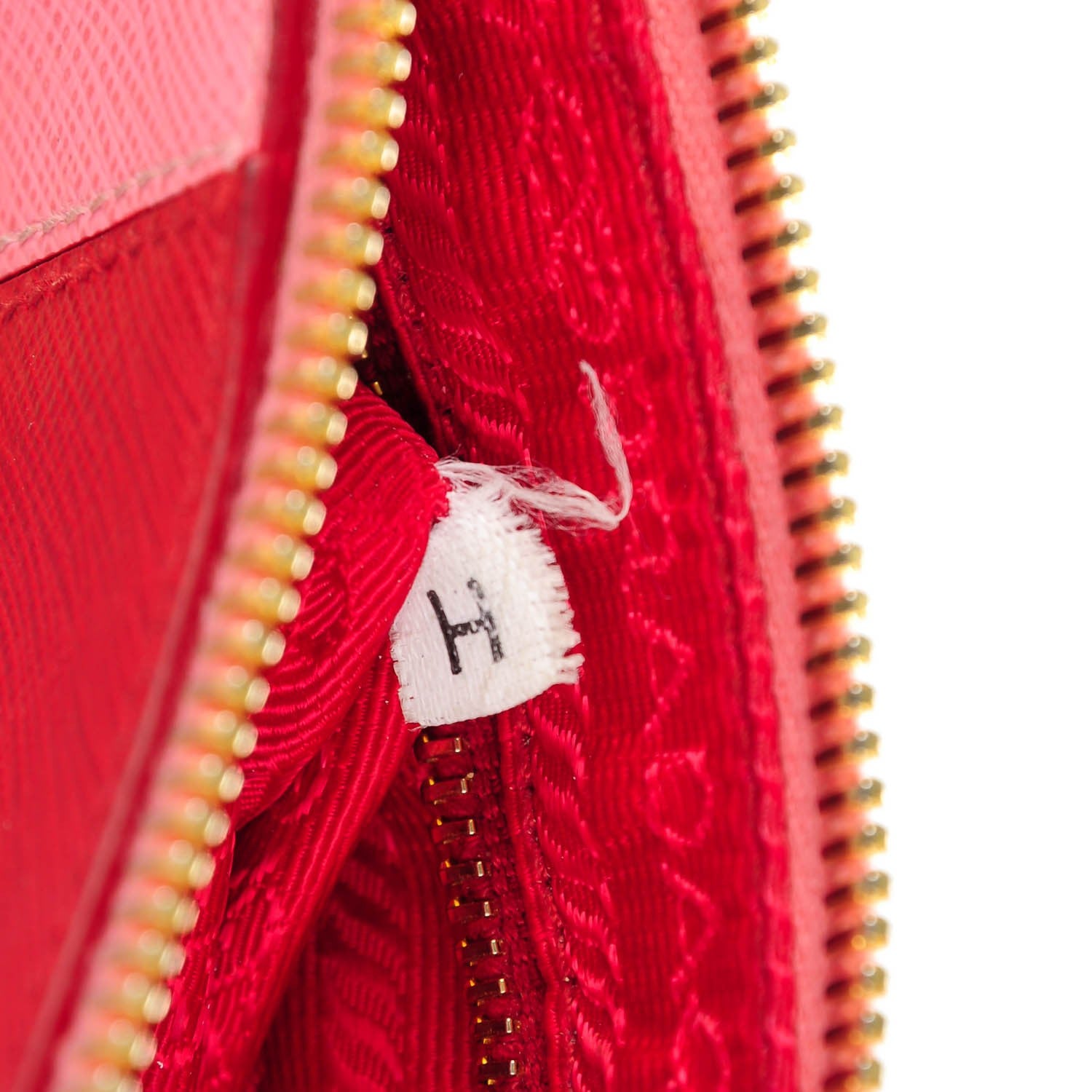 Prada Saffiano Colour Bi-Color Wristlet Clutch Fuoco Geranio 7 of 8