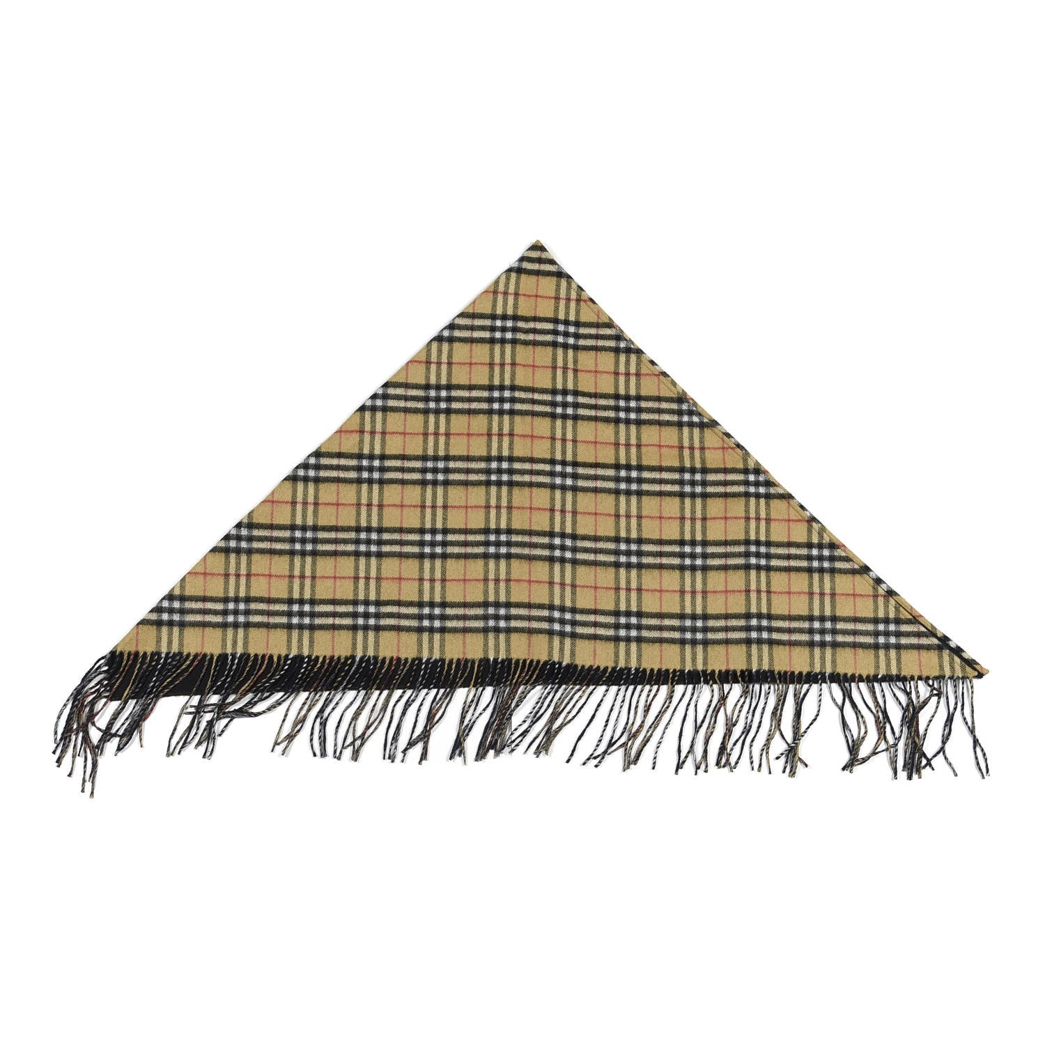 Burberry Cashmere House Check Fringe Cape Scarf Archive Beige 1 of 3