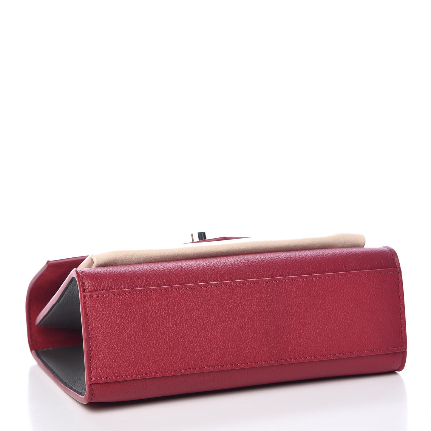 Soft Calfskin Mylockme Chain Bag BB Lie De Vin Etain Creme