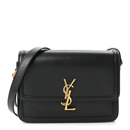 Saint Laurent Box Calfskin Monogram Medium Solferino Satchel Black 1 of 10