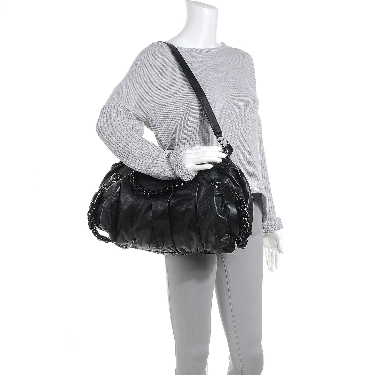 Leather Medium Galaxy Satchel Black