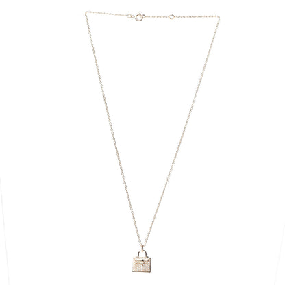 Hermes 18K Rose Gold Diamond Kelly Amulette Pendant Necklace 2 of 6