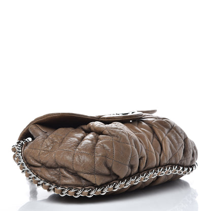 Chanel Washed Lambskin Quilted Medium Chain Around Flap Khaki 3 of 18
