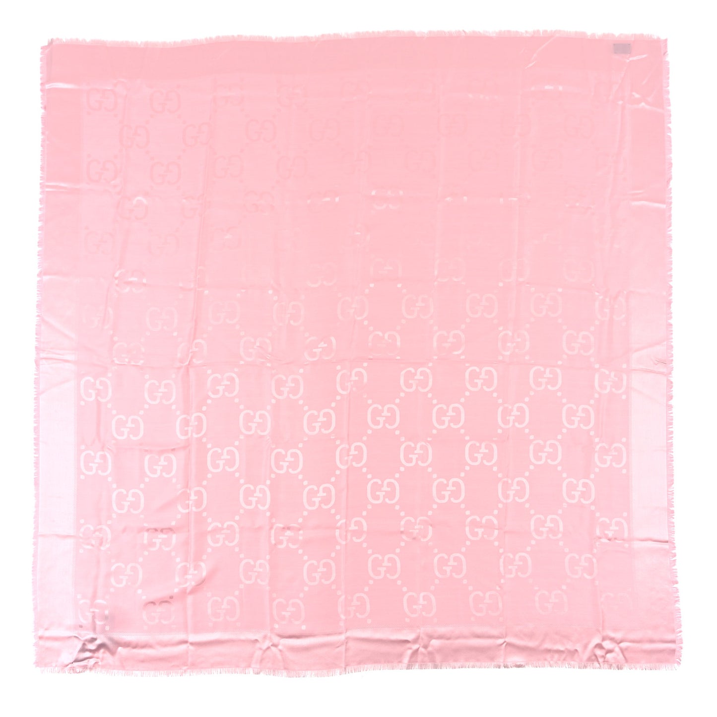 Wool Silk GG Jacquard Shawl Pink