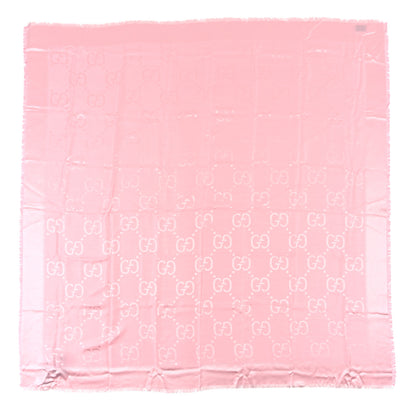 Gucci Wool Silk GG Jacquard Shawl Pink 1 of 3