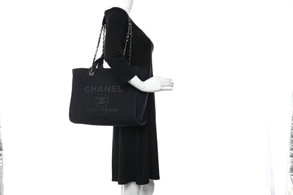 Chanel Mixed Fibers Small Deauville Tote Black 2 of 10
