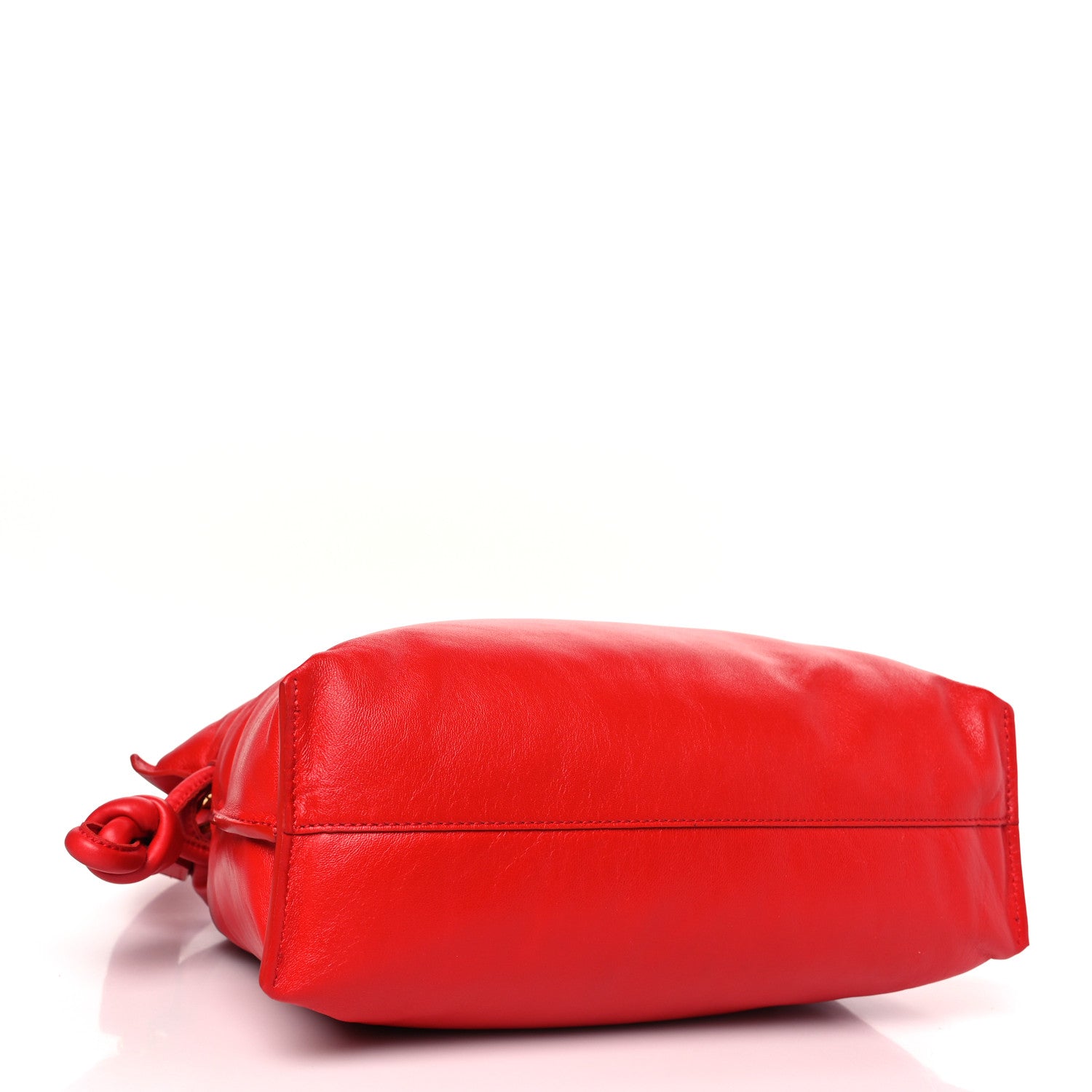 Loewe Shiny Nappa Lambskin Puffer Flamenco Knot Clutch Lipstick Red 4 of 9