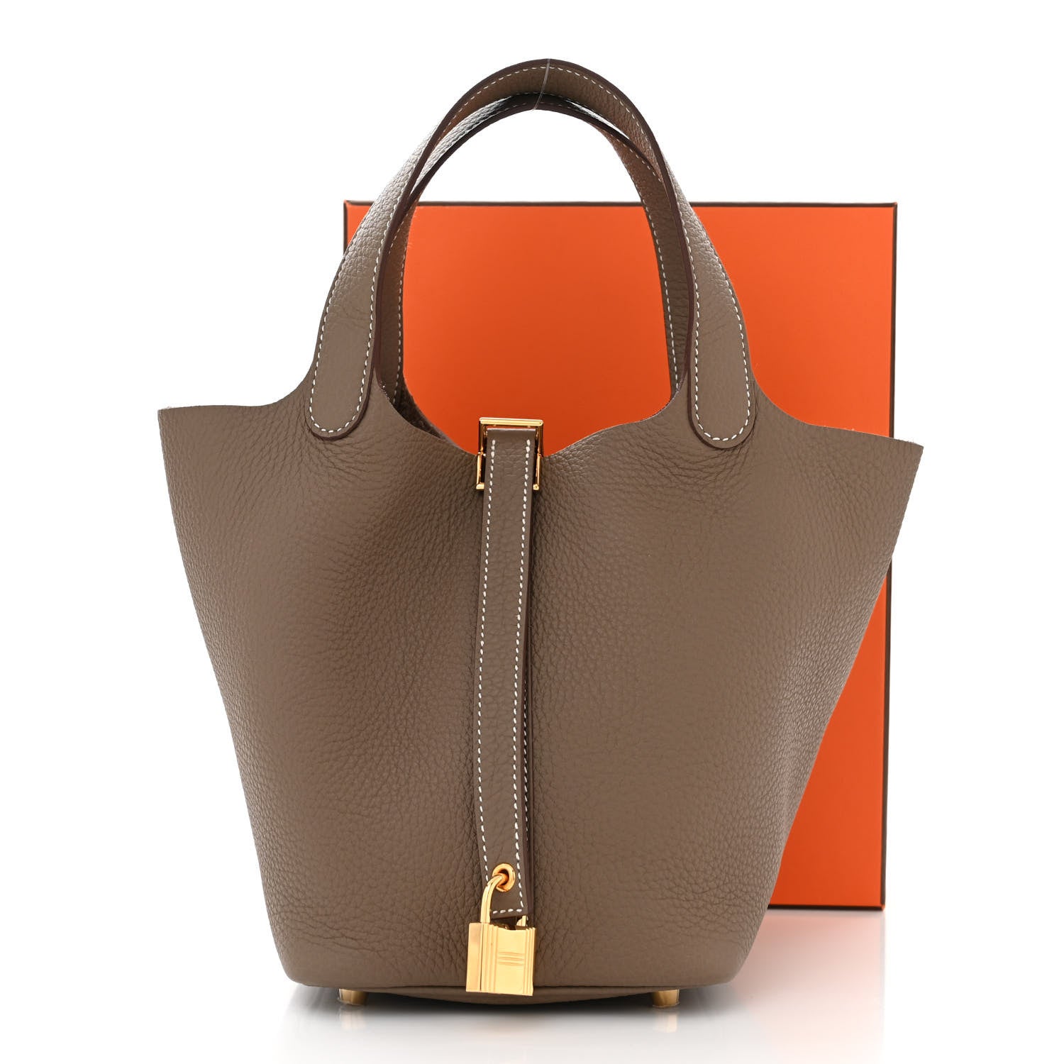 Hermes Taurillon Clemence Picotin Lock 18 PM Etoupe 11 of 11