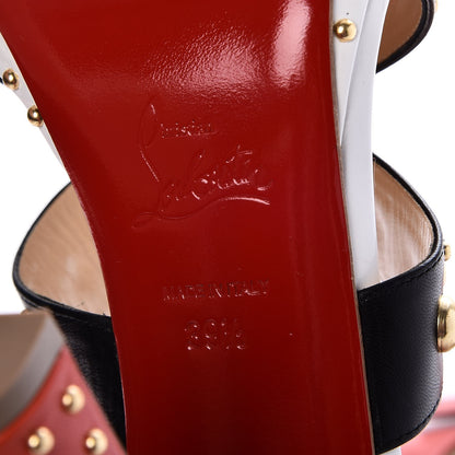 Christian Louboutin Calf Studded Decodome 120 Sandals 39.5 Orange Black 6 of 7