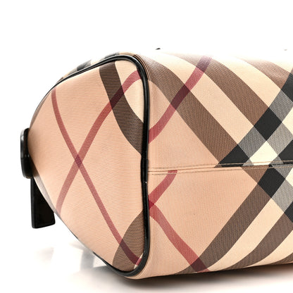 Burberry Nova Check Patent Small Chester Bowling Bag Black 3 of 9