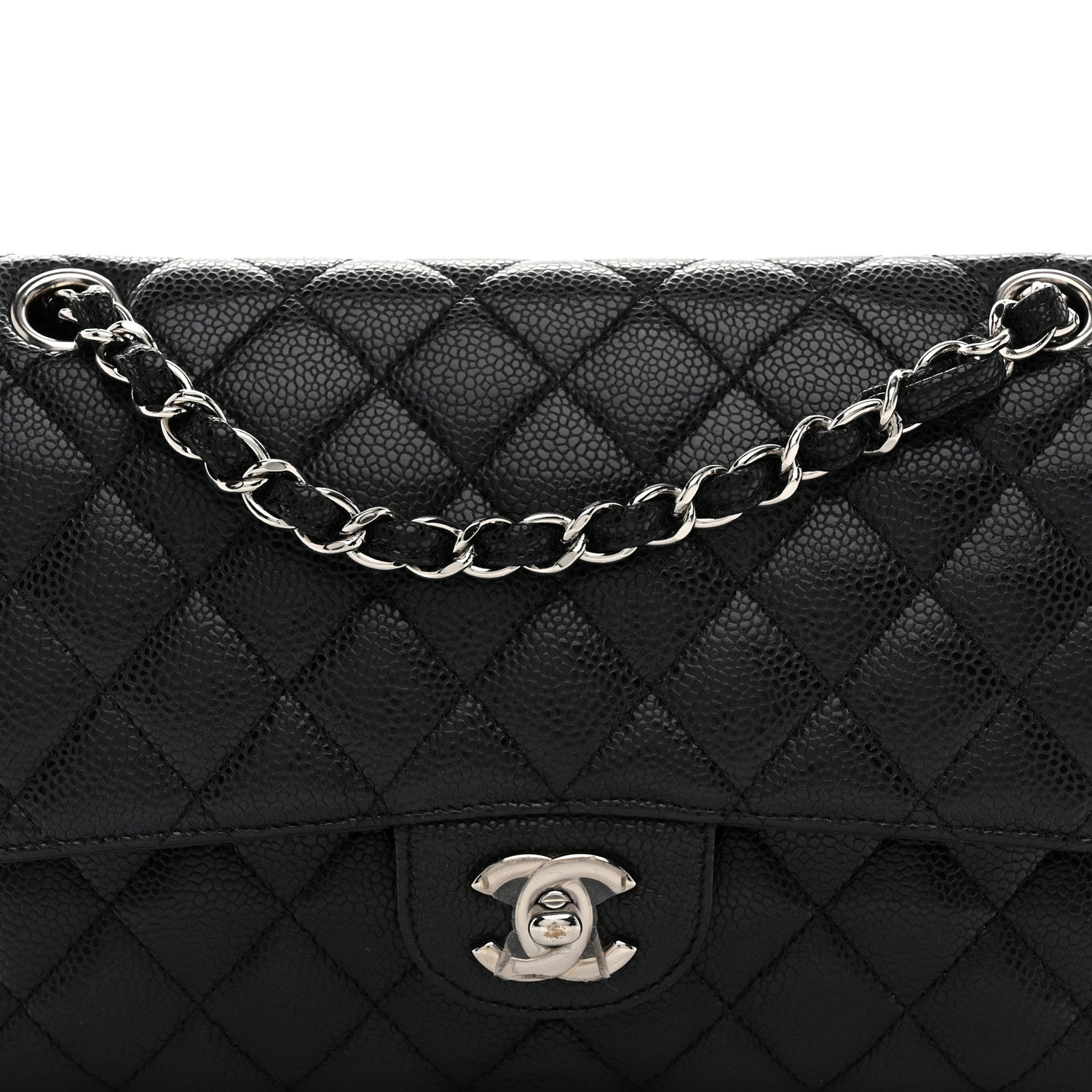 Chanel Caviar Quilted Medium Double Flap Black 8 of 10