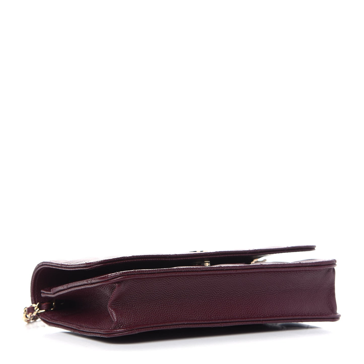 Caviar Quilted Wallet on Chain WOC Burgundy