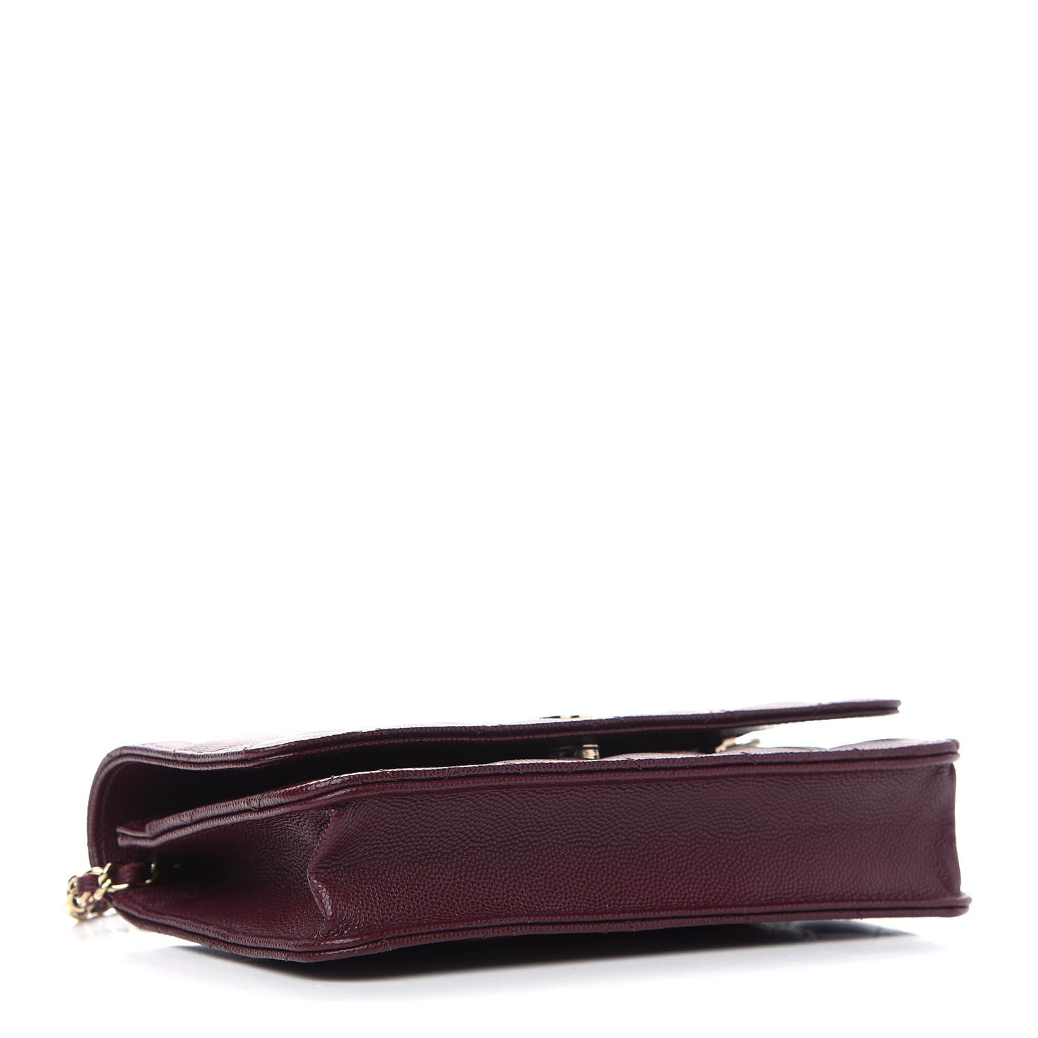 Chanel Caviar Quilted Wallet on Chain WOC Burgundy 4 of 10