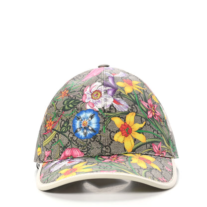 Gucci GG Supreme Flora Claudia Baseball Hat 58 L White 5 of 8