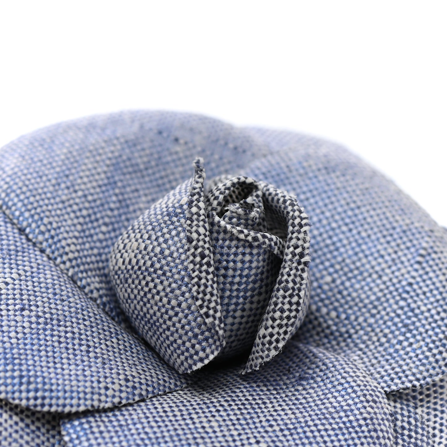 Linen Camellia Brooch Blue