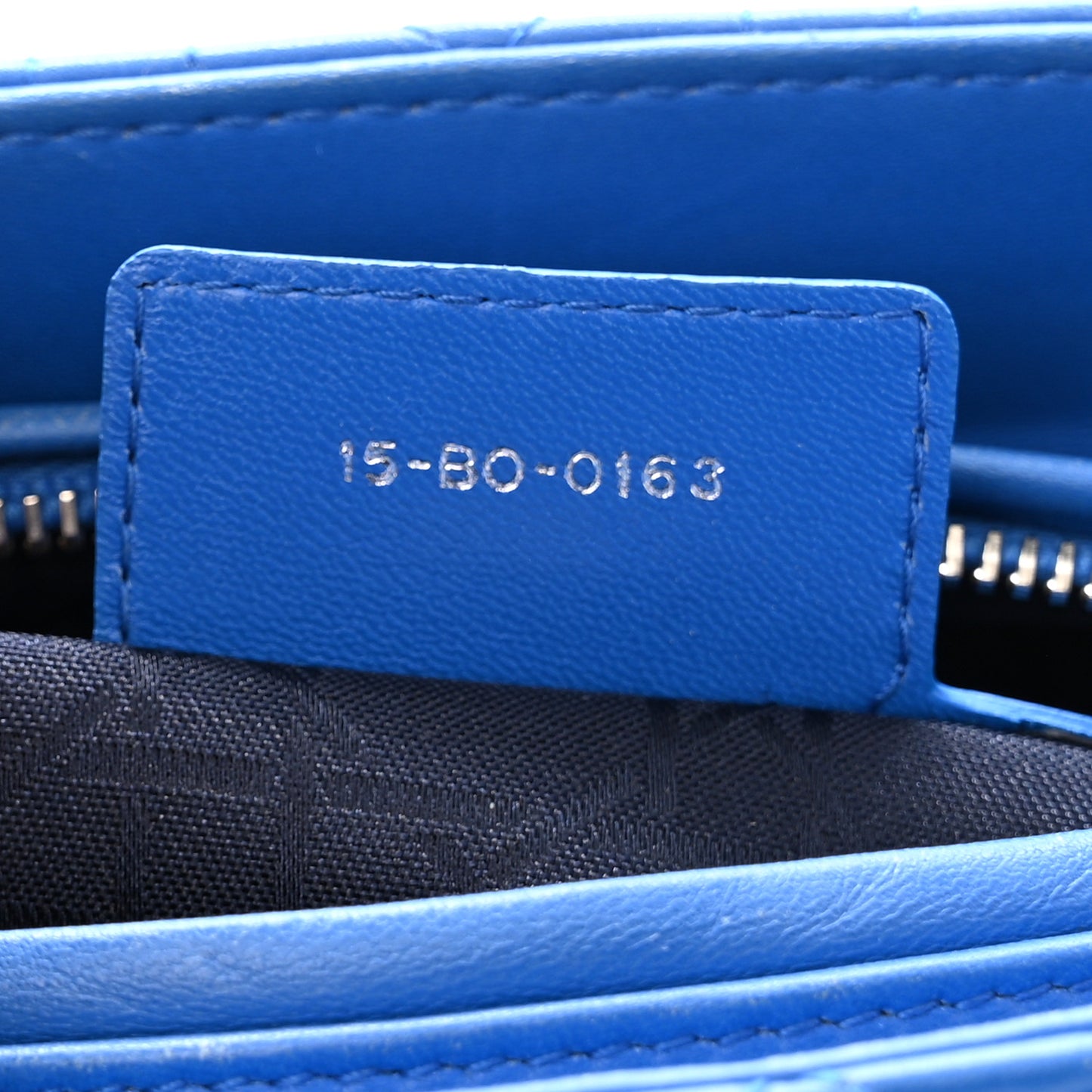 Lambskin Cannage Medium Lady Dior Blue Persan