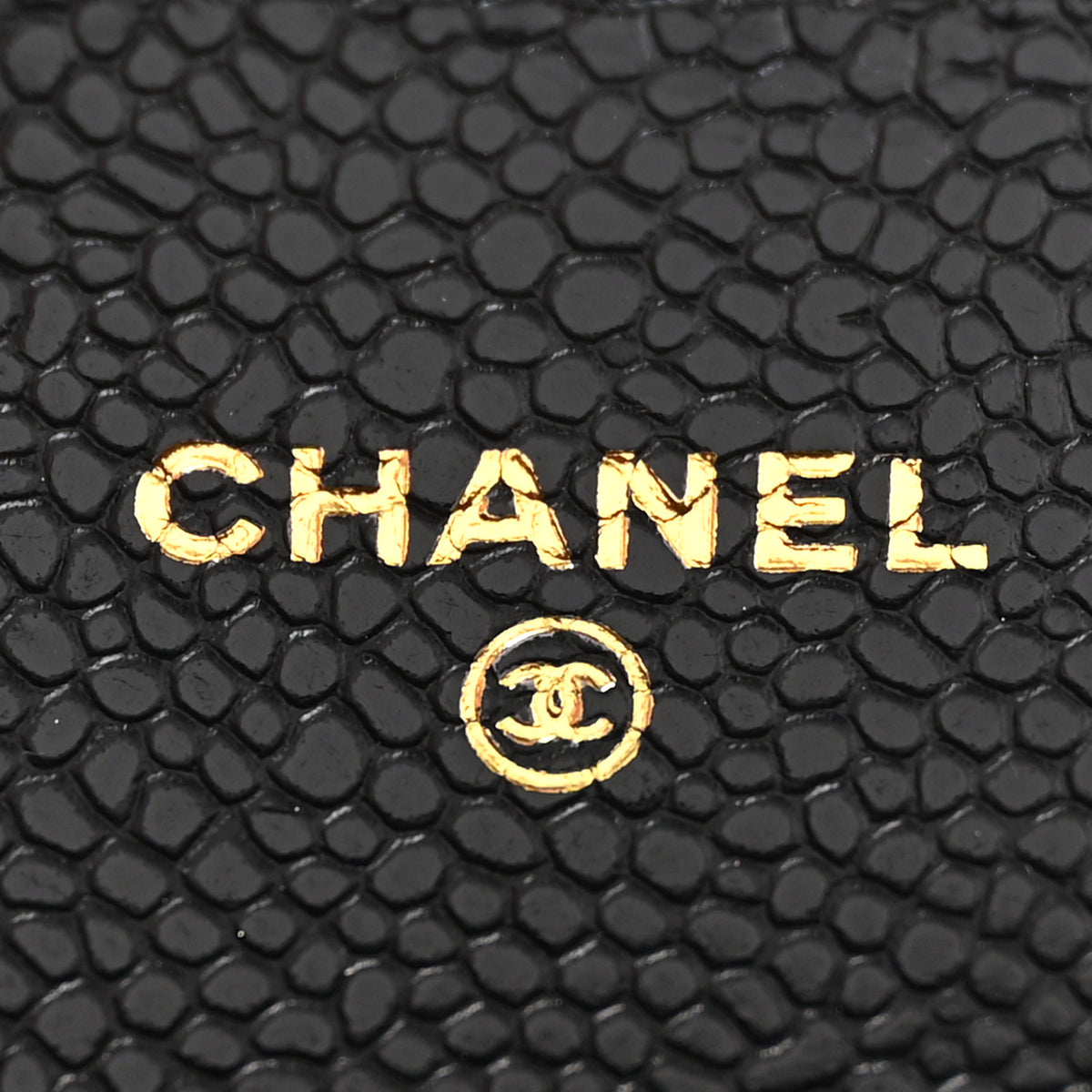 Caviar Quilted Flap Card Holder Wallet Black