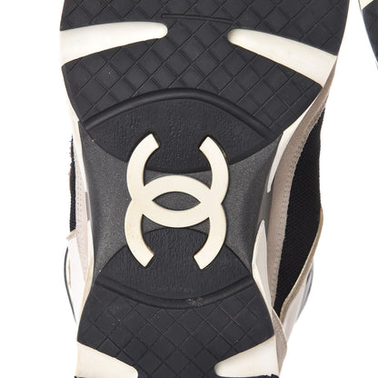 Chanel Mens Suede Calfskin CC High Top Sneakers 43 White Black 8 of 13