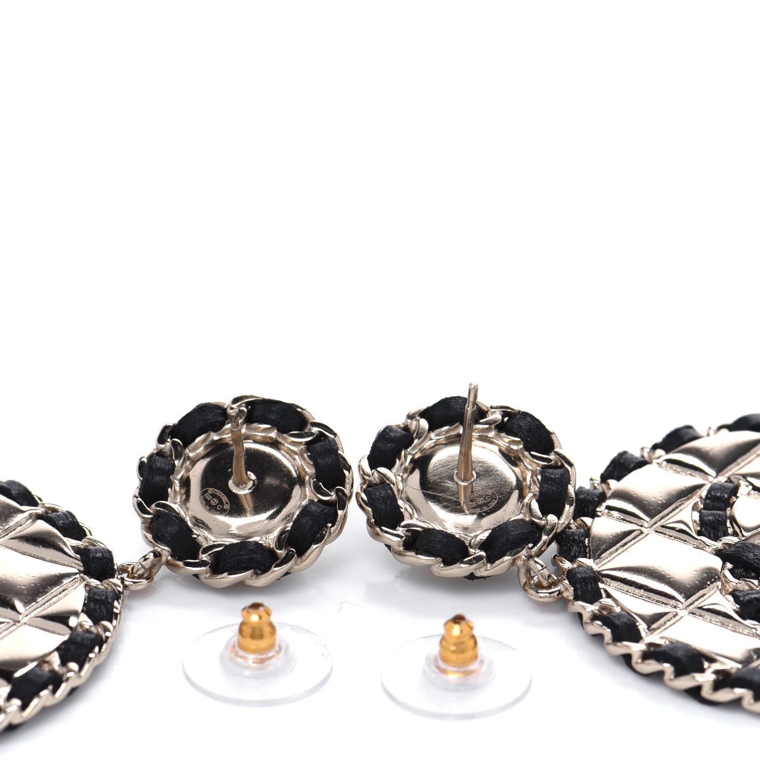 Chanel Lambskin Pearl Metal Quilted CC Earrings Gold 3 of 4